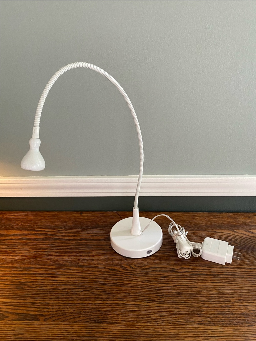 Vintage IKEA JANSJO LED White Desk Lamp - Flexible Gooseneck Lamp